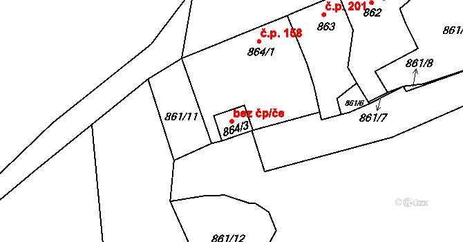 Horšovský Týn 45204152 na parcele st. 864/3 v KÚ Horšovský Týn, Katastrální mapa