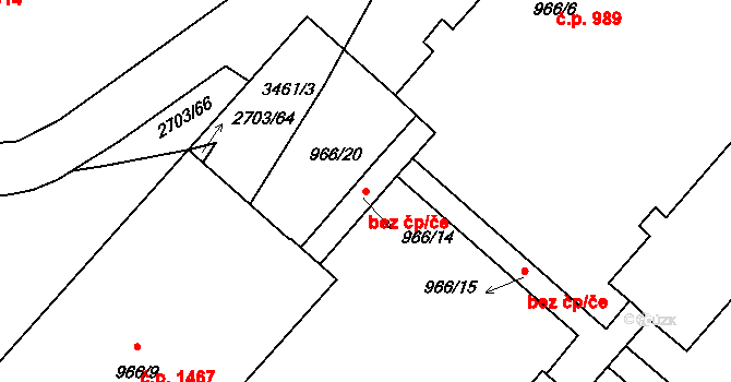 Pelhřimov 45256152 na parcele st. 966/14 v KÚ Pelhřimov, Katastrální mapa