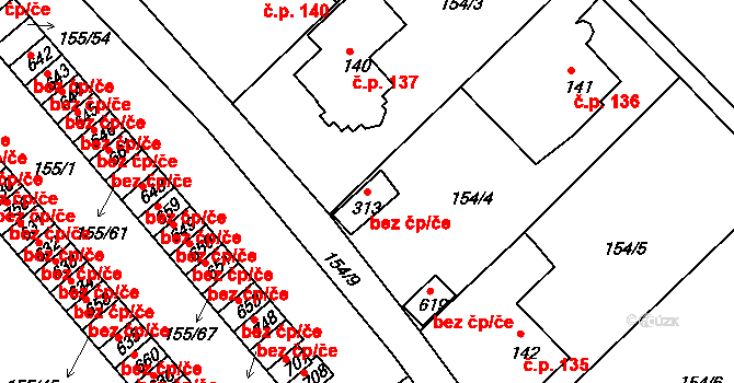Starý Plzenec 46240152 na parcele st. 313 v KÚ Sedlec u Starého Plzence, Katastrální mapa
