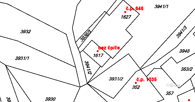 Mosty u Jablunkova 46338152 na parcele st. 1617 v KÚ Mosty u Jablunkova, Katastrální mapa