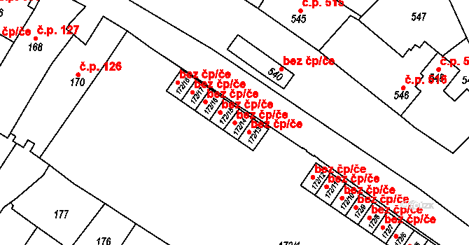 Jemnice 50318152 na parcele st. 172/14 v KÚ Jemnice, Katastrální mapa