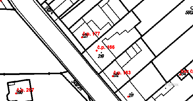 Kloboučky 166, Bučovice na parcele st. 219 v KÚ Kloboučky, Katastrální mapa