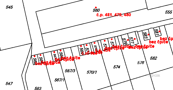 Velké Opatovice 246 na parcele st. 571 v KÚ Velké Opatovice, Katastrální mapa