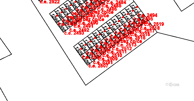 Trmice 2509 na parcele st. 1328 v KÚ Trmice, Katastrální mapa