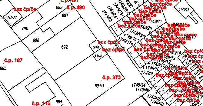 Praha 102768153 na parcele st. 691/3 v KÚ Uhříněves, Katastrální mapa