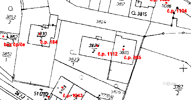 Poděbrady III 1112, Poděbrady na parcele st. 3829/2 v KÚ Poděbrady, Katastrální mapa