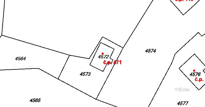 Smržovka 471 na parcele st. 4572 v KÚ Smržovka, Katastrální mapa