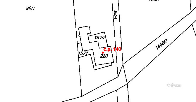 Lubno 140, Frýdlant nad Ostravicí na parcele st. 220 v KÚ Lubno, Katastrální mapa