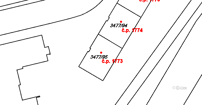 Břevnov 1773, Praha na parcele st. 3477/95 v KÚ Břevnov, Katastrální mapa