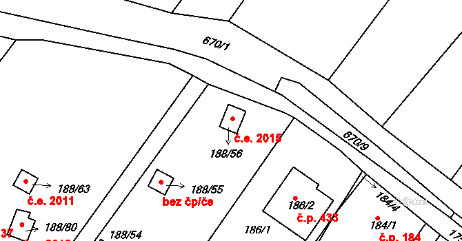 Sobědruhy 2015, Teplice na parcele st. 188/56 v KÚ Sobědruhy, Katastrální mapa