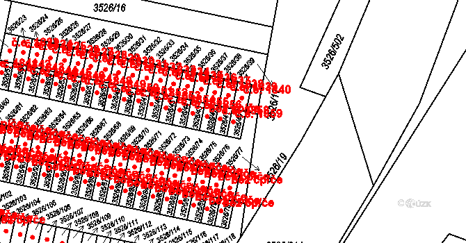 Jindřichův Hradec V 1859, Jindřichův Hradec na parcele st. 3526/40 v KÚ Jindřichův Hradec, Katastrální mapa