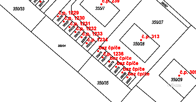 Dobšice 42319153 na parcele st. 350/76 v KÚ Dobšice u Znojma, Katastrální mapa