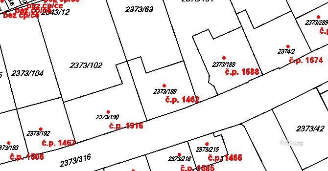 Předměstí 1462, Opava na parcele st. 2373/189 v KÚ Opava-Předměstí, Katastrální mapa