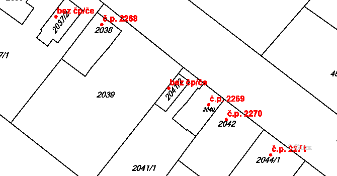 Mělník 49541153 na parcele st. 2041/2 v KÚ Mělník, Katastrální mapa