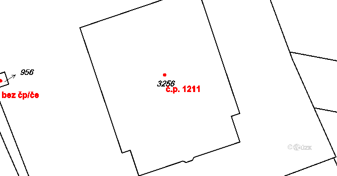 Sezimovo Ústí 1211 na parcele st. 3256 v KÚ Sezimovo Ústí, Katastrální mapa