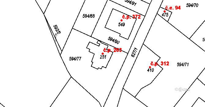Běloves 263, Náchod na parcele st. 251 v KÚ Běloves, Katastrální mapa