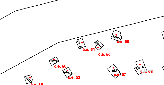Hostěradice 51, Kamenný Přívoz na parcele st. 229/144 v KÚ Hostěradice, Katastrální mapa
