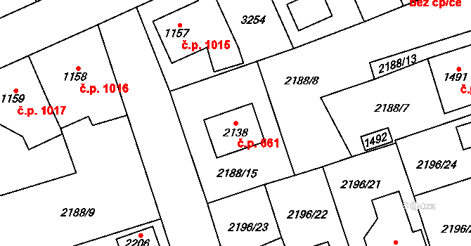 Lomnice nad Popelkou 661 na parcele st. 2138 v KÚ Lomnice nad Popelkou, Katastrální mapa