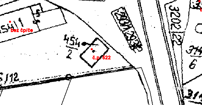 Jaroměřice nad Rokytnou 522 na parcele st. 454/2 v KÚ Jaroměřice nad Rokytnou, Katastrální mapa