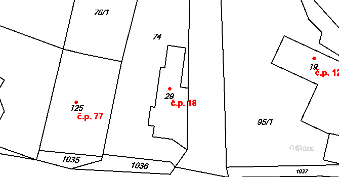Verdek 18, Dvůr Králové nad Labem na parcele st. 29 v KÚ Verdek, Katastrální mapa