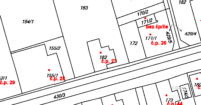 Liberec IX-Janův Důl 27, Liberec na parcele st. 162 v KÚ Janův Důl u Liberce, Katastrální mapa