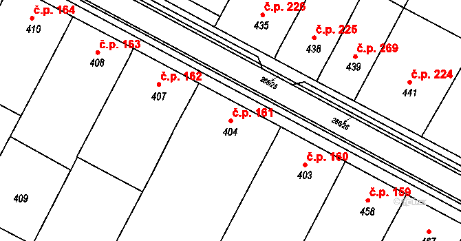 Blažovice 161 na parcele st. 404 v KÚ Blažovice, Katastrální mapa