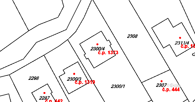 Hostivař 1373, Praha na parcele st. 2300/4 v KÚ Hostivař, Katastrální mapa