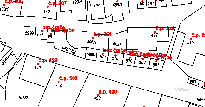 Polešovice 40638154 na parcele st. 577 v KÚ Polešovice, Katastrální mapa