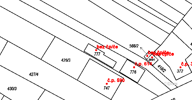 Vranovice 40806154 na parcele st. 777 v KÚ Vranovice nad Svratkou, Katastrální mapa