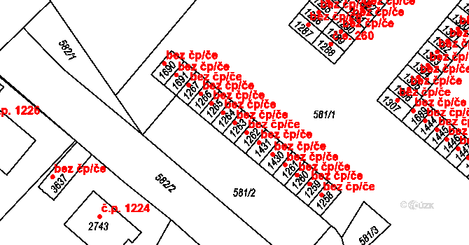 Vrchlabí 41147154 na parcele st. 1263 v KÚ Vrchlabí, Katastrální mapa