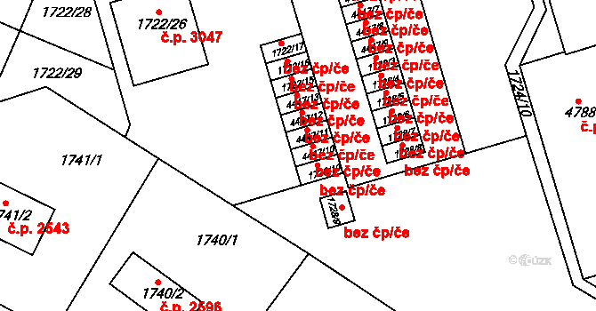 Teplice 45140154 na parcele st. 4447/10 v KÚ Teplice, Katastrální mapa