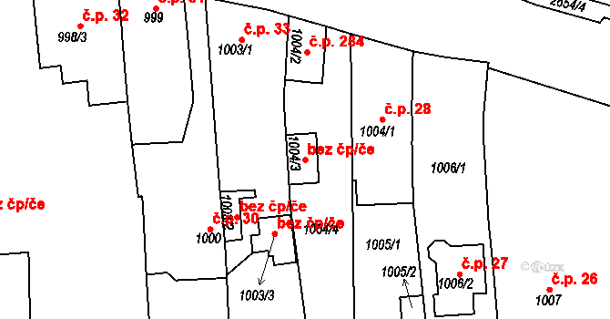 Horšovský Týn 45221154 na parcele st. 1004/3 v KÚ Horšovský Týn, Katastrální mapa