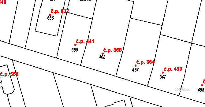Březolupy 368 na parcele st. 468 v KÚ Březolupy, Katastrální mapa