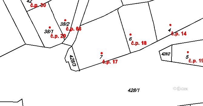 Beroun-Jarov 17, Beroun na parcele st. 7 v KÚ Jarov u Berouna, Katastrální mapa