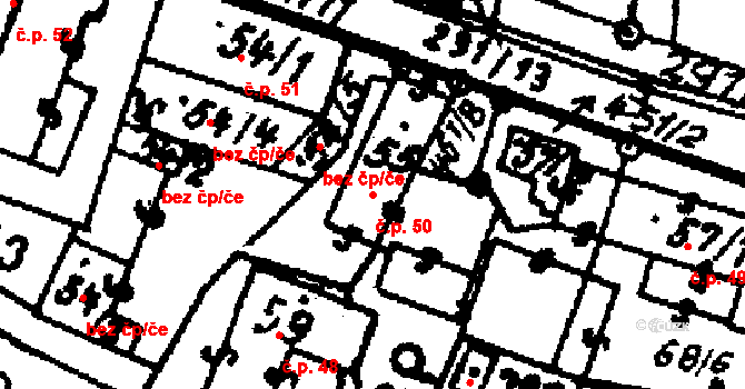 Velichovky 50 na parcele st. 55 v KÚ Velichovky, Katastrální mapa