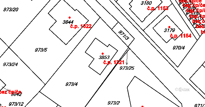 Sušice II 1321, Sušice na parcele st. 3853 v KÚ Sušice nad Otavou, Katastrální mapa