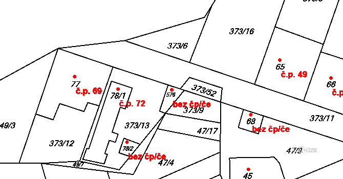 Jíloviště 83378154 na parcele st. 576 v KÚ Jíloviště, Katastrální mapa