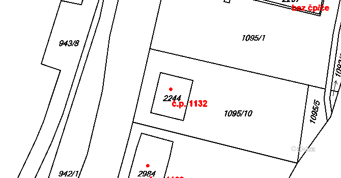 Prachatice II 1132, Prachatice na parcele st. 2244 v KÚ Prachatice, Katastrální mapa