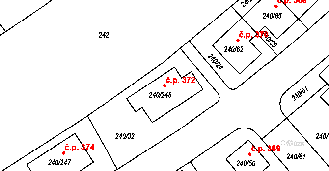 Boršov nad Vltavou 372 na parcele st. 240/248 v KÚ Boršov nad Vltavou, Katastrální mapa