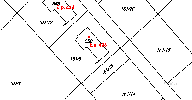 Horní Datyně 433, Vratimov na parcele st. 652 v KÚ Horní Datyně, Katastrální mapa