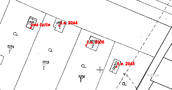 Dobšice 2006 na parcele st. 1056/2 v KÚ Dobšice u Znojma, Katastrální mapa