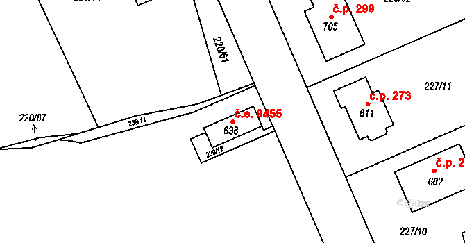 Dolní Libchavy 9455, Libchavy na parcele st. 638 v KÚ Dolní Libchavy, Katastrální mapa