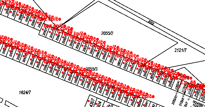 Mizerov 740, Karviná na parcele st. 2055/21 v KÚ Karviná-město, Katastrální mapa