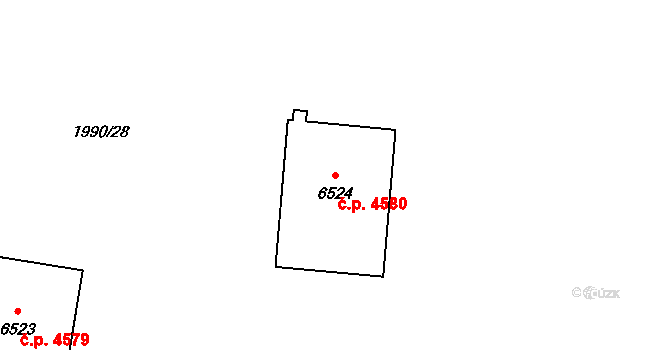 Zlín 4580 na parcele st. 6524 v KÚ Zlín, Katastrální mapa
