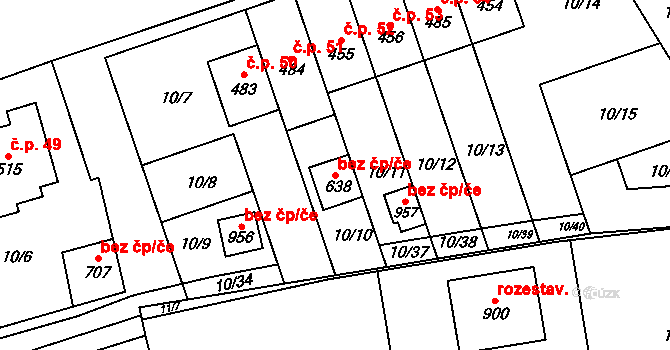 Husinec 43372155 na parcele st. 638 v KÚ Husinec u Řeže, Katastrální mapa