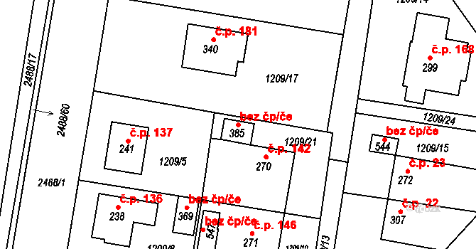 Leskovec 45600155 na parcele st. 385 v KÚ Leskovec, Katastrální mapa
