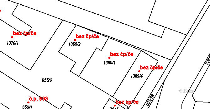 Český Brod 46080155 na parcele st. 1369/1 v KÚ Český Brod, Katastrální mapa