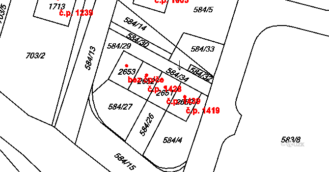 Třebechovice pod Orebem 1439 na parcele st. 2651 v KÚ Třebechovice pod Orebem, Katastrální mapa