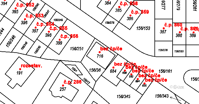 Velké Přílepy 88965155 na parcele st. 716 v KÚ Velké Přílepy, Katastrální mapa