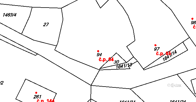 Stanovice 64 na parcele st. 94 v KÚ Stanovice, Katastrální mapa